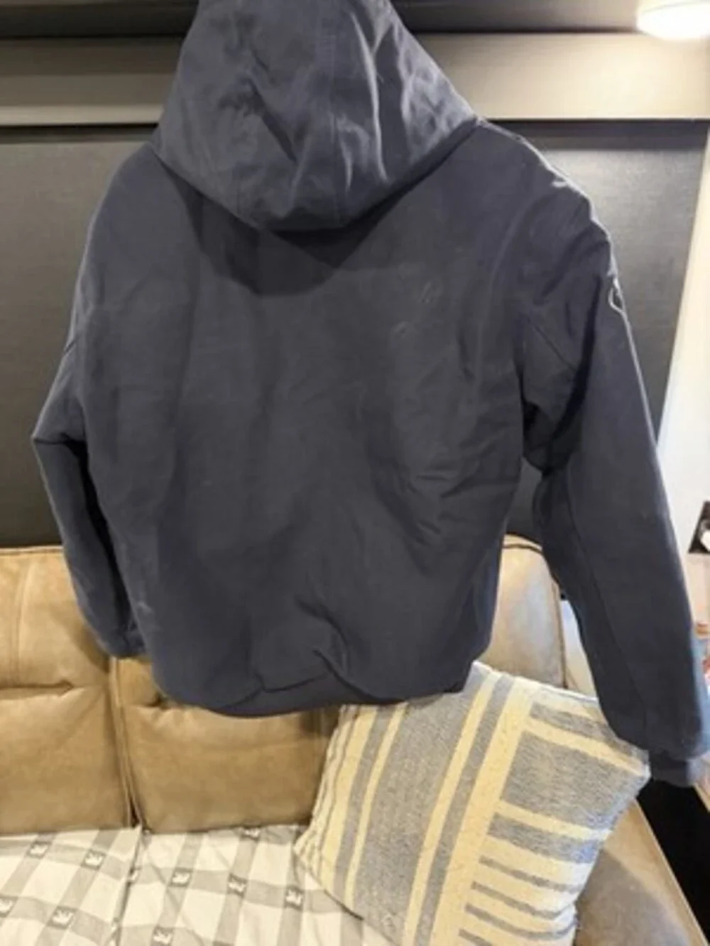 Carhartt Navy Blue Hooded J140 Jacket - Union Forge Vodka Promo Sz L USA